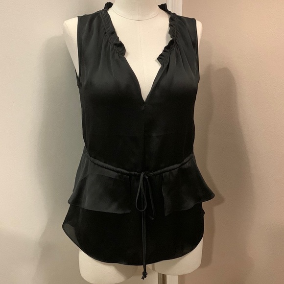 Cynthia Steffe Black Drawstring Sleeveless Top size small - Picture 2 of 10
